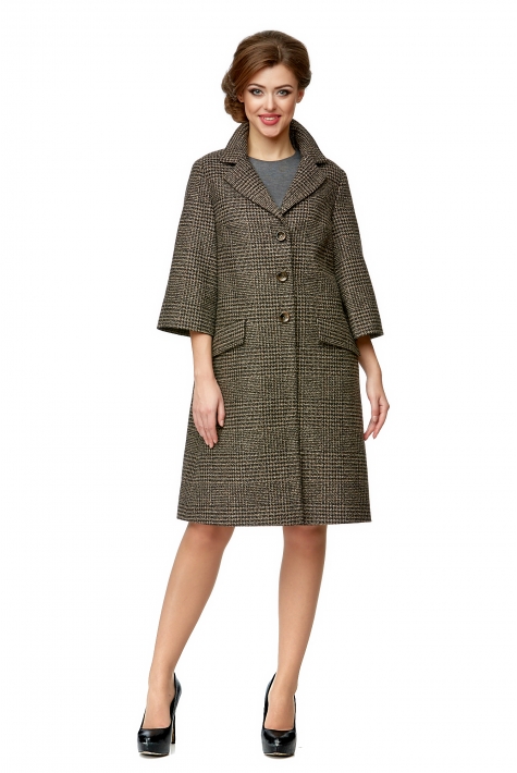 Женское пальто из текстиля с воротником 8009914