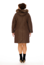 Женское пальто из текстиля с капюшоном, отделка песец 8009972-3