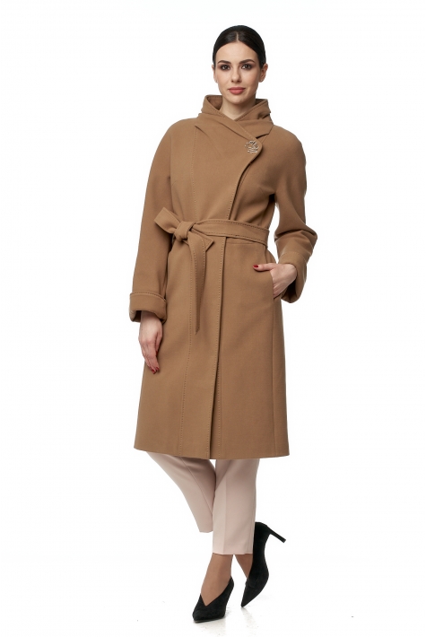 Женское пальто из текстиля с воротником 8016090